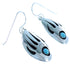 Sterling Silver Turquoise Bear Paw American Indian Hook Earrings SX10083