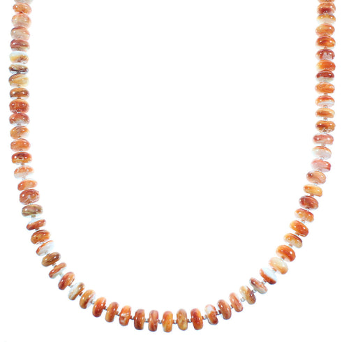 Sterling Silver Oyster Shell Navajo Indian Bead Necklace RX103151