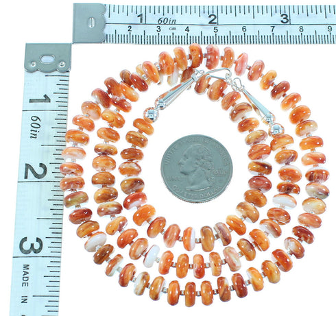 Sterling Silver Oyster Shell Navajo Indian Bead Necklace RX103151