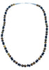 American Indian Genuine Sterling Silver Onyx And Tiger Eye Bead Necklace RX103202