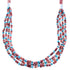 Sterling Silver 4-Strand Red Oyster Shell And Turquoise Navajo Indian Bead Necklace RX103563