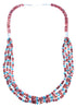 Sterling Silver 4-Strand Red Oyster Shell And Turquoise Navajo Indian Bead Necklace RX103563