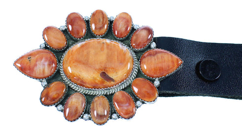 Native American Sterling Silver And Oyster Shell Concho Belt TX103955