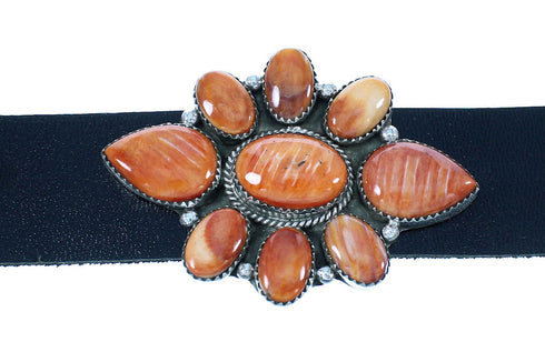 Native American Sterling Silver And Oyster Shell Concho Belt TX103955