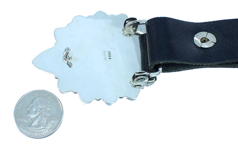 Native American Sterling Silver And Oyster Shell Concho Belt TX103955