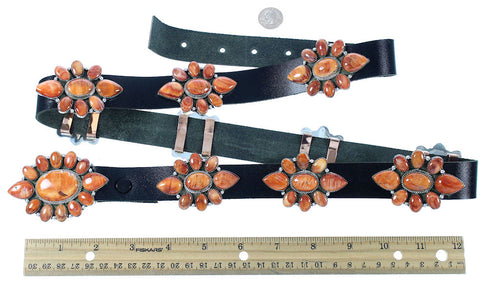 Native American Sterling Silver And Oyster Shell Concho Belt TX103955