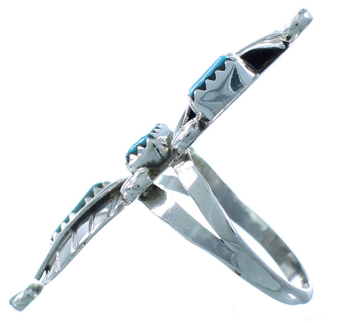 Zuni Leaf Sterling Silver And Turquoise Ring Size 10 SX110130