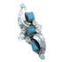 Turquoise Sterling Silver Zuni Leaf Ring Size 8 TX104090