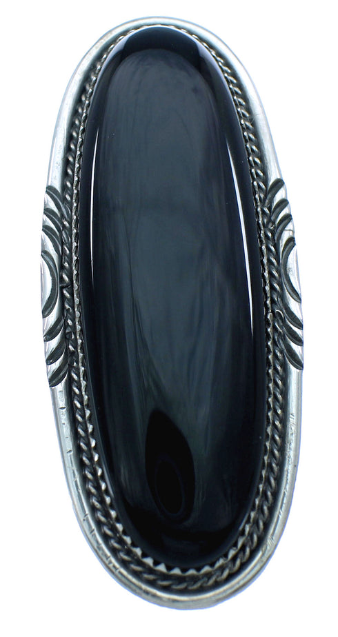 Genuine Sterling Silver Onyx Navajo Ring Size 6-1/4 TX104066
