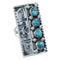 Turquoise Authentic Sterling Silver Water Wave Navajo Indian Ring Size 6-3/4 SN20458