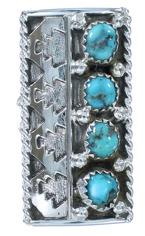 Turquoise Genuine Sterling Silver Navajo Indian Ring Size 7-1/2 SX104136