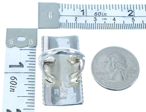 Turquoise Genuine Sterling Silver Navajo Indian Ring Size 7-1/2 SX104136