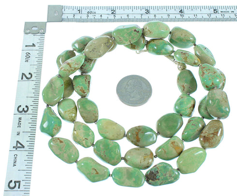 Authentic Sterling Silver Turquoise American Indian Navajo Bead Necklace TX104334