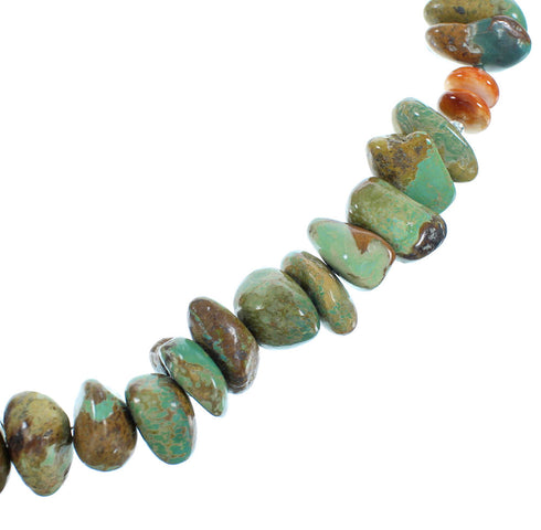 Authentic Stelring Silver Turquoise And Oyster Shell Navajo Bead Necklace TX104351