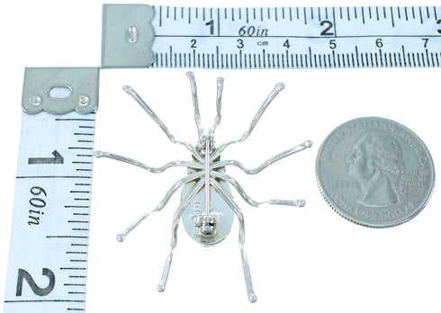 Tiger Eye Sterling Silver Native American Spider Pin SX104614