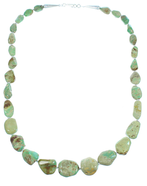 Genuine Sterling Silver Native American Turquoise Bead Necklace SX104888