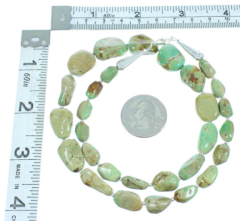 Genuine Sterling Silver Native American Turquoise Bead Necklace SX104888
