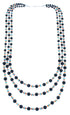 Navajo Multicolor Sterling Silver 3-Strand Bead Necklace SX105021