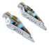 Southwest Multicolor Genuine Sterling Silver Post Earrings SX105015