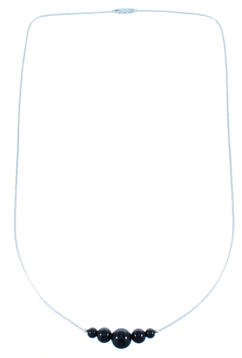 Onyx Liquid Sterling Silver Bead Necklace AX99876