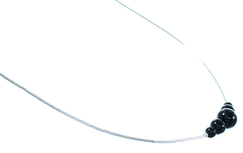 Onyx Liquid Sterling Silver Bead Necklace AX99876