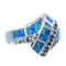Blue Opal Inlay Authentic Sterling Silver Size 5-3/4 Jewelry AS50079