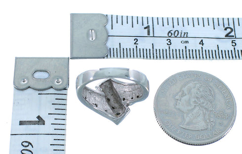 Blue Opal Inlay Authentic Sterling Silver Size 5-3/4 Jewelry AS50079