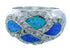 Blue Opal Inlay Authentic Sterling Silver Ring Size 6-3/4 DS50998