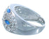 Sterling Silver And Blue Opal Inlay Ring Size 6-3/4 DS51019