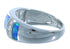 Sterling Silver Blue Opal Inlay Jewelry Ring Size 7-1/4 DS49358