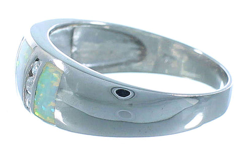 Opal Inlay And Sterling Silver Ring Size 7-3/4 EX53237