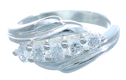 Sterling Silver Cubic Zirconia Ring Size 5-3/4 Jewelry AS55149