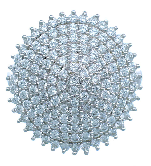 Sterling Silver Cubic Zirconia Ring Size 7-1/4 AS55004