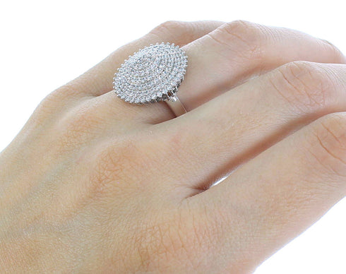 Genuine Sterling Silver Cubic Zirconia Ring Size 6-1/2 AS55003