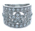 Genuine Sterling Silver Cubic Zirconia Flower Ring Size 9-3/4 AX71324