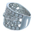 Genuine Sterling Silver Cubic Zirconia Flower Ring Size 9-3/4 AX71324