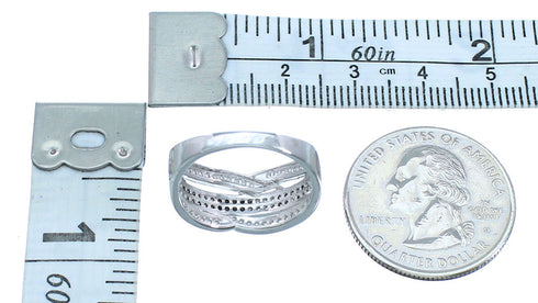 Sterling Silver Brown White Cubic Zirconia Ring Size 8 Jewelry AS54992