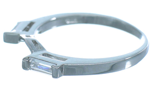 CZ Sterling Silver Jewelry Wedding Ring Set Size 7-3/4 RS55488