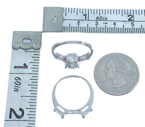 CZ Sterling Silver Jewelry Wedding Ring Set Size 7-3/4 RS55488