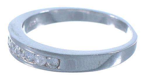 Cubic Zirconia Sterling Silver Wedding Ring Set Size 8-3/4 AS55178