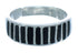 Sterling Black Jade Inlay Wedding Band Ring Set Size 4-3/4 NS55303