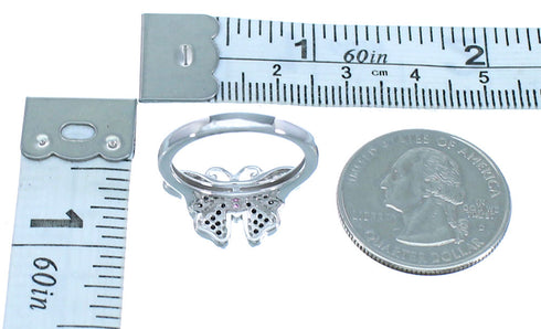 Butterfly Cubic Zirconia Sterling Silver Ring Size 7 Jewelry AS54974