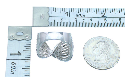 Black And White Cubic Zirconia Genuine Sterling Silver Ring Size 8 AS54962