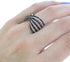 Black And White Cubic Zirconia Genuine Sterling Silver Ring Size 8 AS54962
