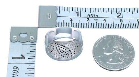 Sterling Silver White Black CZ Jewelry Ring Size 6-3/4 AS54935