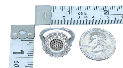 White And Black Cubic Zirconia And Sterling Silver Ring Size 6 AS54926