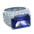 Cubic Zirconia And Tanzanite Sterling Silver Southwest Ring Size 6 AX71368