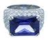 Cubic Zirconia And Tanzanite Sterling Silver Southwest Ring Size 6 AX71368