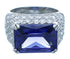 Cubic Zirconia And Tanzanite Sterling Silver Southwestern Ring Size 5 AX71373