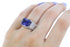 Cubic Zirconia And Tanzanite Sterling Silver Southwestern Ring Size 5 AX71373